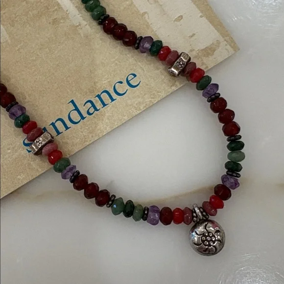 Sundance Catalog Carnelian, Amethyst, Red Jade & Sterling Silver Necklace—New! - Picture 5 of 6